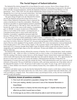 The Social Impact of Industrialization