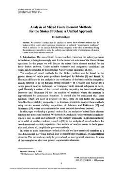 Analysis of Mixed Finite Element Methods for the Stokes Problem: A