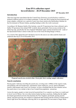 Emu DNA collection report Inverell district