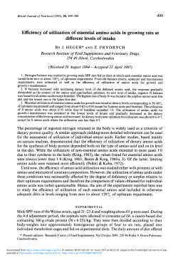 Efficiency of utilization of essential amino acids in growing rats at