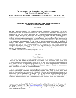 trading water, trading places: water marketing in chile