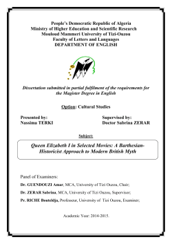 Queen Elizabeth I in Selected Movies: A Barthesian