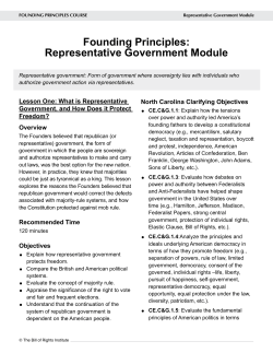 Founding Principles: Representative Government Module