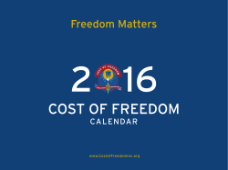 2016 Calendar - Cost of Freedom, Inc.