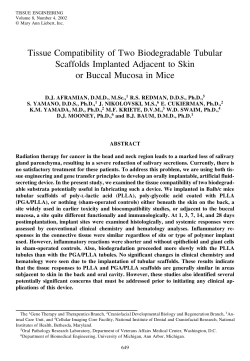 Tissue Compatibility of Two Biodegradable Tubular