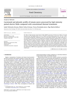 Carotenoid and phenolic profile of tomato juices processed by high