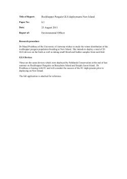 6.1 Rockhopper Penguin GLS deployments New Island
