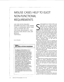 Misuse cases help to elicit non-functional requirements