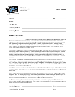 EVENT WAIVER Freerider - Northwest Freeride Programs