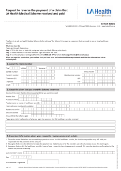 Request to reverse the payment of a claim that LA Health Medical