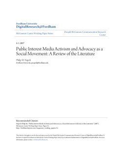 Public Interest Media Activism and Advocacy as a Social Movement