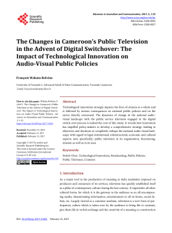 The Changes in Cameroon`s Public Television in the Advent of