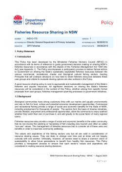 Fisheries Resource Sharing in NSW