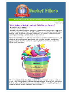 March 27, 2016 - Bucket Fillers 101