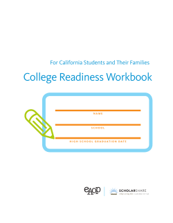 College Readiness Workbook - University of California | Office of