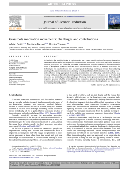 Grassroots innovation movements: challenges and contributions