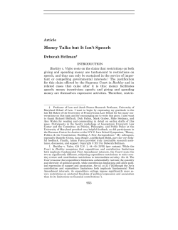 Money Talks but It Isn`t Speech