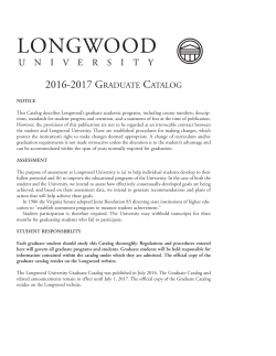 graduate catalog - Longwood University