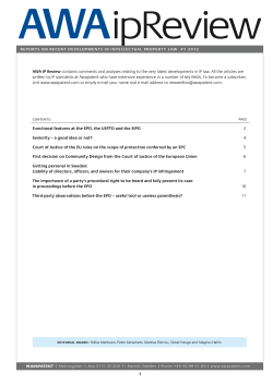 1 Functional features at the EPO, the USPTO and the SIPO 2