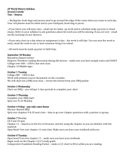 AAAP World History Syllabus - Second Six Weeks