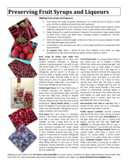 Preserving Fruit Syrups and Liqueurs