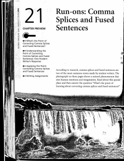 Run-ons: Comma Splices and Fused Sentences