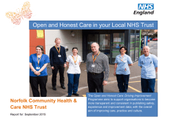 Open and H Honest Care in your r Loca l NHS Trust