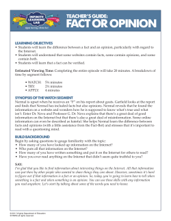 Thinkfinity-Teacher`s guide Fact or Opinion