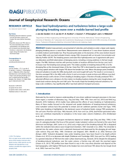 Near‐bed hydrodynamics and turbulence below a large‐scale