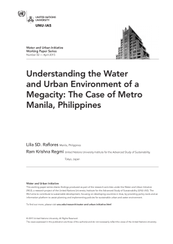 Understanding the Water and Urban Environment