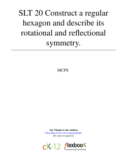 1 SLT 20 Construct a regular hexagon and describe its rotational