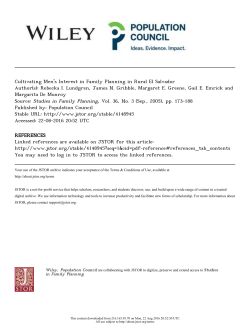 Cultivating Men`s Interest in Family Planning in Rural