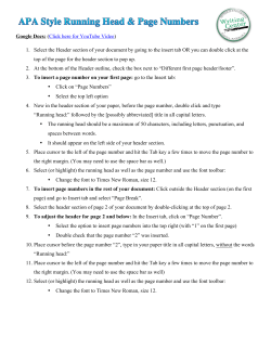 11. APA Style Running Head
