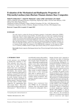 Evaluation of the Mechanical and Radiopacity Properties of Poly