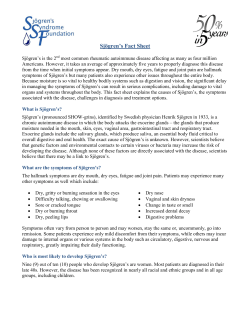 Sj&ouml;gren`s Fact Sheet - Sjogren`s Syndrome Foundation