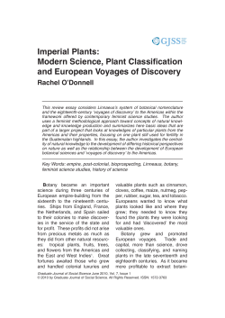 Imperial Plants:Modern Science, Plant Classification and European