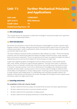 Unit 11: Further Mechanical Principles and Applications