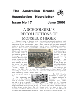 A SCHOOLGIRL`S RECOLLECTIONS OF MONSIEUR HEGER