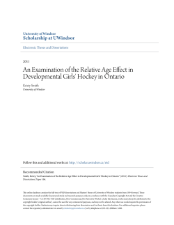 An Examination of the Relative Age Effect in Developmental Girls