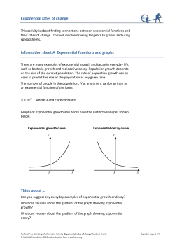 Exponential rates of change Information sheet
