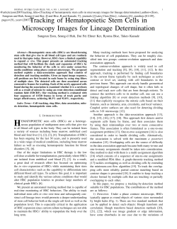 Tracking of Hematopoietic Stem Cells in Microscopy Images for