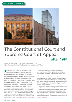 The Constitutional Court and Supreme Court of Appeal