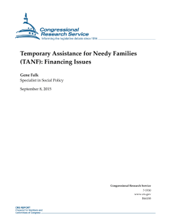 Temporary Assistance for Needy Families (TANF): Financing Issues