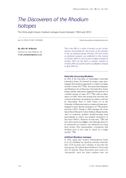The Discoverers of the Rhodium Isotopes