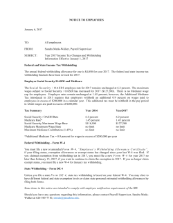 2017 Tax Changes