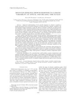 MOUNTAIN HEMLOCK GROWTH RESPONDS TO CLIMATIC