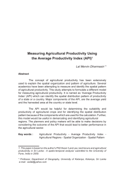 Measuring Agricultural Productivity Using the Average Productivity