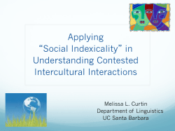 Applying “Social Indexicality” in Understanding Contested