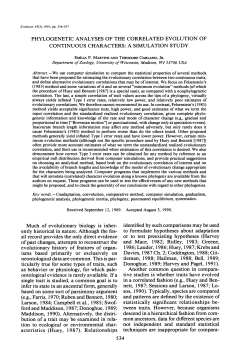 PHYLOGENETIC ANALYSES OF THE CORRELATED EVOLUTION