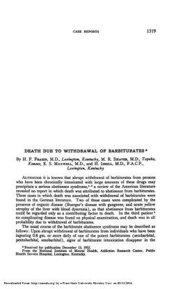 death due to withdrawal of barbiturates - CiteSeerX